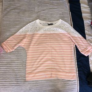A.N.A Striped 3/4 Sleeve Top